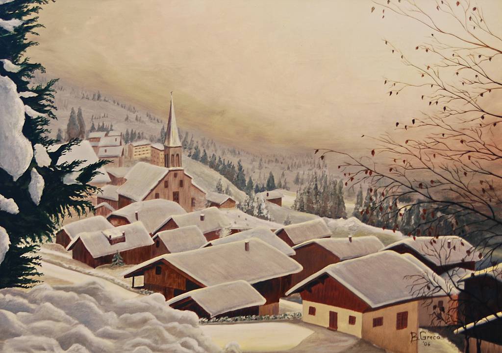 Rosato Chiarore Su Paesaggio Invernale Vendita Quadro Pittura Artlynow