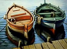 Barche al molo - Salvatore Ruggeri - Olio
