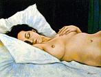 Nudo (donna che dorme) - Salvatore Ruggeri - Olio