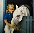 Giovane cavallerizza e il suo cavallo - Salvatore Ruggeri - Olio - 450€