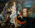 Copia d'autore da Caravaggio: Riposo durante la fuga in Egitto - Salvatore Ruggeri - Olio