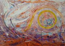 Janis Joplin Summertime - flight of seagull - Girolamo Peralta - oil and acrylic