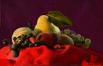Frutta su telo rosso - Michele De Flaviis - Digital Art