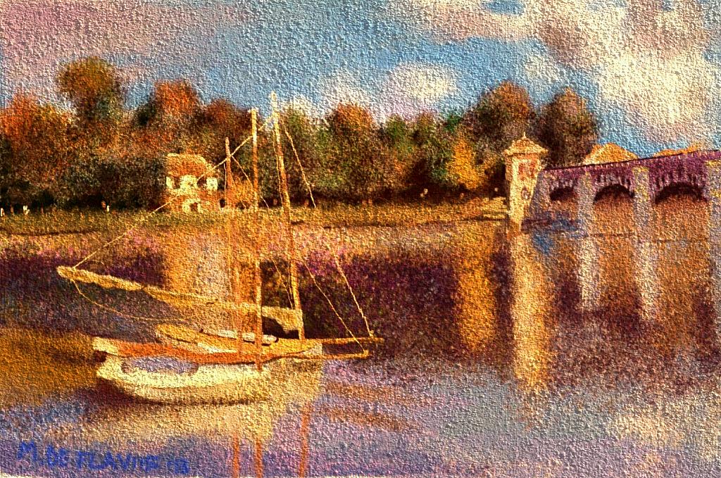 Copia C. Monet (Le pont d'Argenteuil) - Michele De Flaviis - Digital Art - 100 €