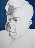 Portrait of Eugenio Montale - Gabriele Donelli - Pencil and acrylic