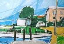 View on lake Iseo - Gabriele Donelli - Pastels