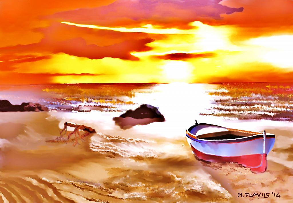 Barca rossa e bianca2 - Michele De Flaviis - Digital Art - 90 €
