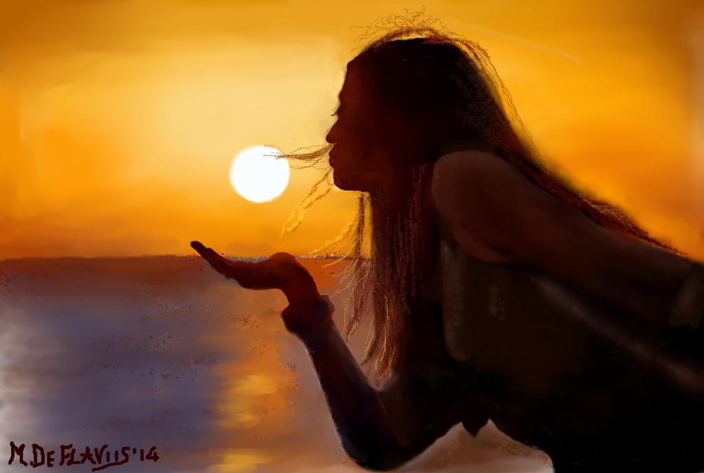 Ragazza che gioca col sole - Michele De Flaviis - Digital Art