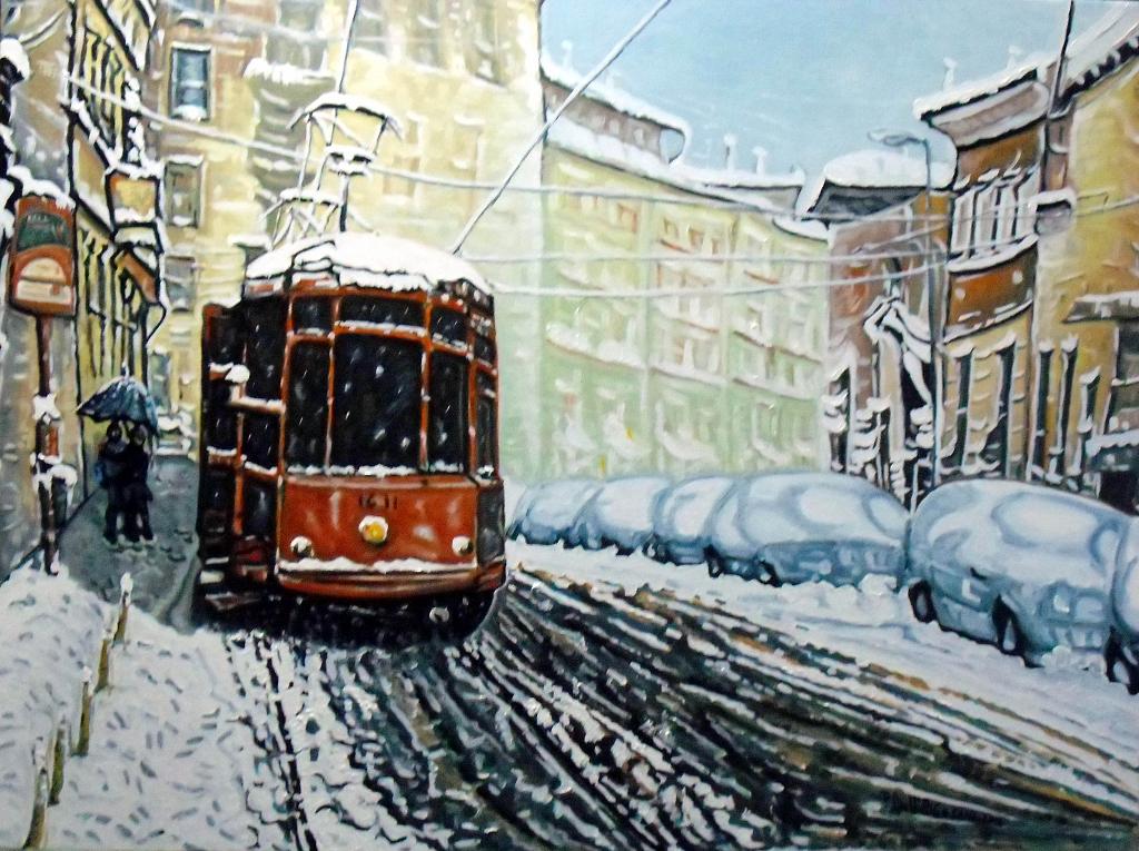 Milano Paesaggio Invernale Vendita Quadro Pittura Artlynow