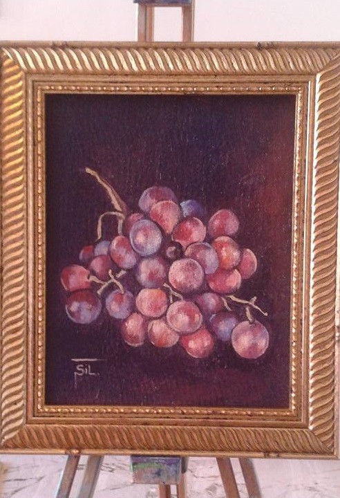 Grappolo d'uva rossa - Silvia Tschauschev - Olio - 150 €