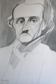 Portrait of Edgar Allan Poe - Gabriele Donelli - Pencil and acrylic