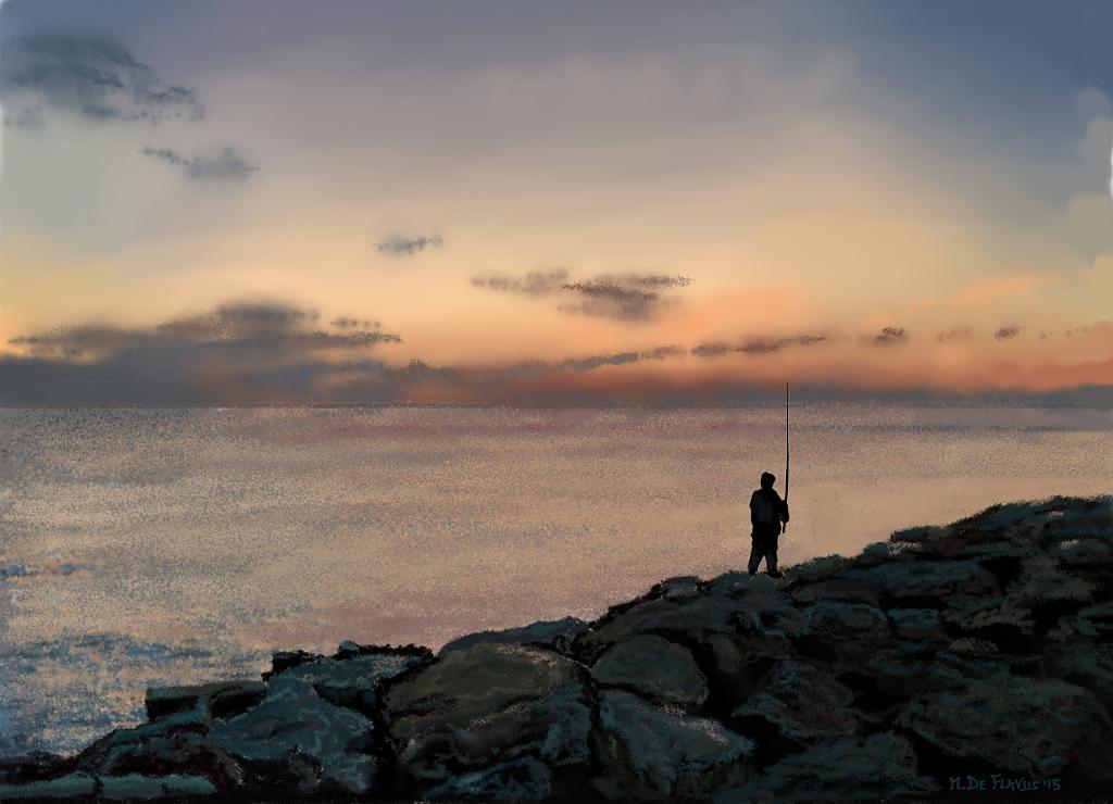 Il pescatore - Michele De Flaviis - Digital Art