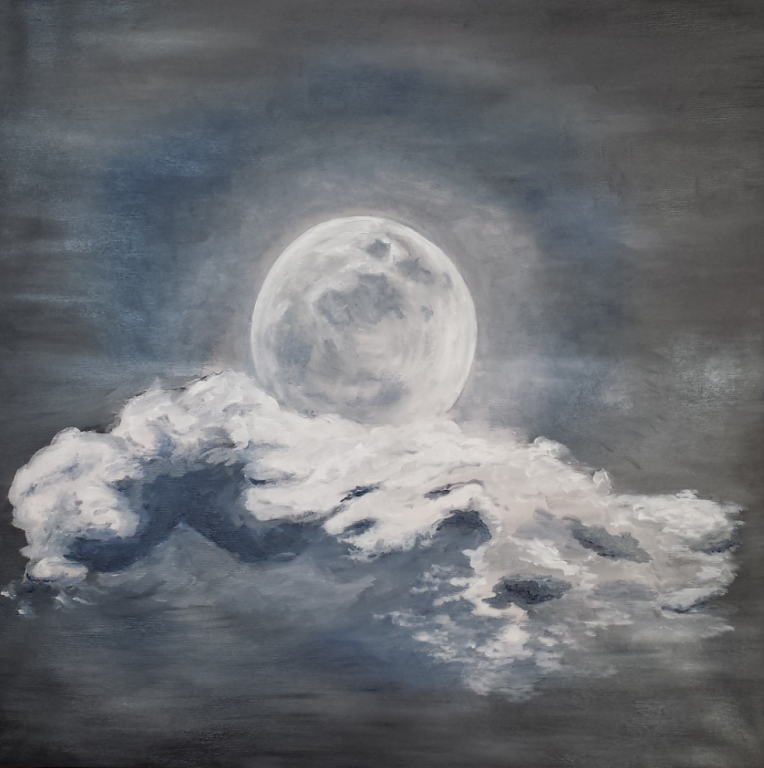 Ce soir, la Lune re^ve..   ( Questa sera, la Luna sogna.. ) - Luana Marchisio - Olio - 120 €
