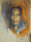 portrait of a indian young lady - SILVIA RIDOLFI - Watercolor - 200€