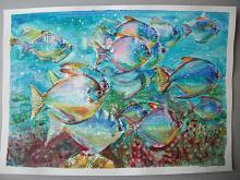 Branco dei pesci - Ruzanna Scaglione Khalatyan - Acquerello