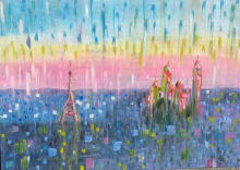 Paris, la Pluie..     (Parigi, la Pioggia..) - Luana Marchisio - Olio - 200€