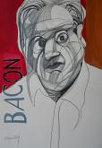 Portrait of Francis Bacon - Gabriele Donelli - Pencil and acrylic