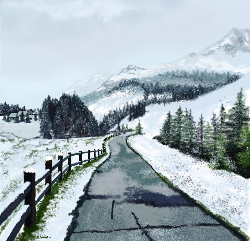 Prima neve sul Gran Sasso - Michele De Flaviis - Digital Art