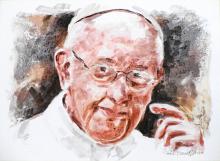 Pope Francis 7 - Paolo Benedetti - Acrylic - 100€