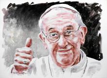 Pope Francis 9 - Paolo Benedetti - Acrylic - 100€