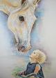 Baby and horse - Ruzanna Scaglione Khalatyan - Pastels