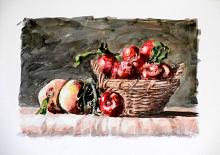 BASKET WITH APPLES - Paolo Benedetti - Acrylic - 90€