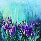 Everything is magic or nothing. irises in the enchantment - Carla Colombo - Oil - 520€
