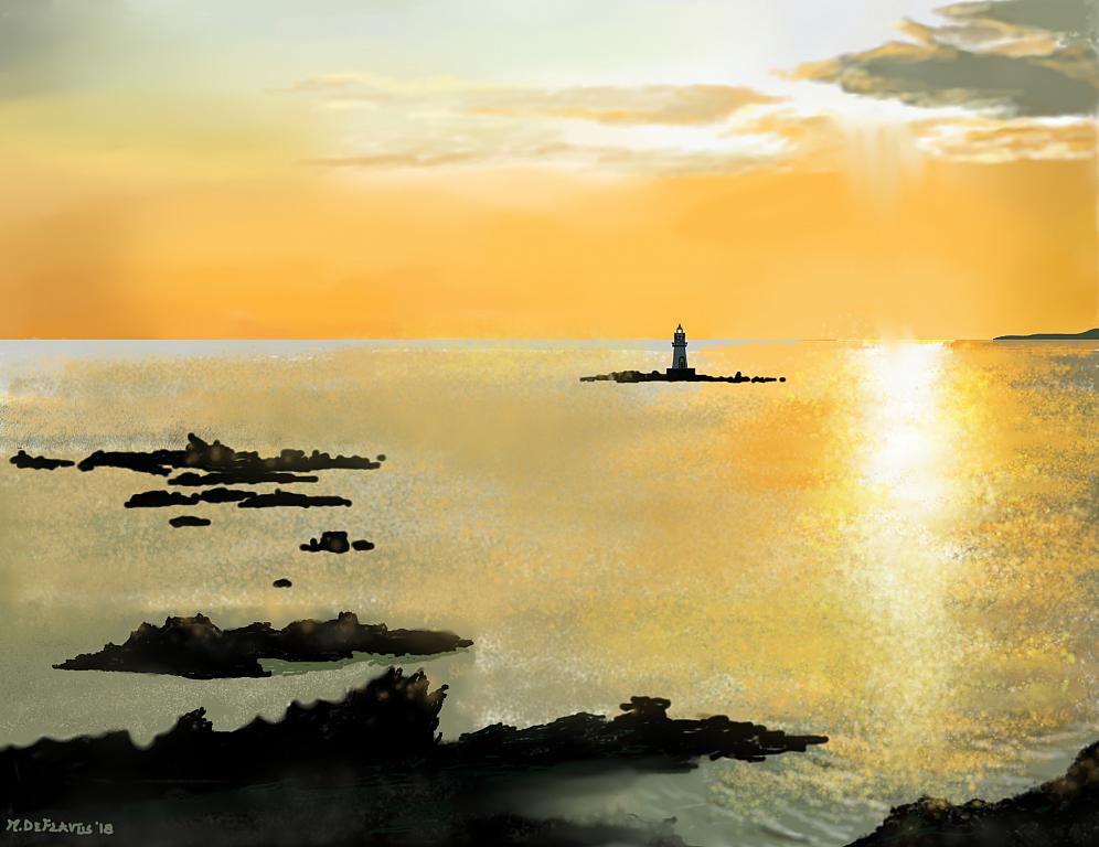Faro immerso nell'alba - Michele De Flaviis - Digital Art - 70 €
