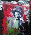 Ritratto alla sigaretta n.2 - tela - Ezio Ranaldi - Action painting - 900 euro