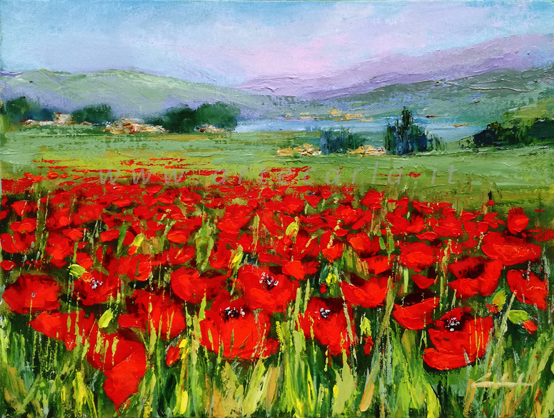 the memory lives among the poppies - Carla Colombo - Oil -  €