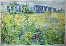 Park of the Aqueducts Rome - Ruzanna Scaglione Khalatyan - Watercolor