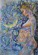 Dolce attesa - Ruzanna Scaglione Khalatyan - pastelli acquerellabili, penne, colori acrilici, pennarelli