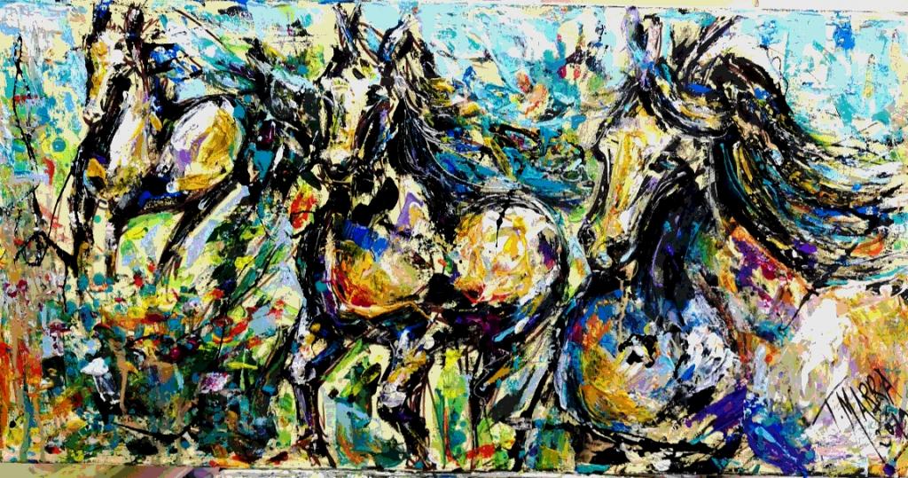 Cavalli e Dripping - tiziana marra - Action painting