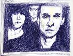 Synth Pop Band - Lucio Forte - blue pen on paper -  €