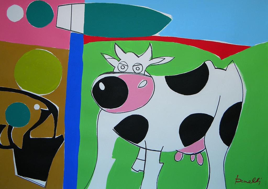Paesaggio con la mucca - Gabriele Donelli - Acrilico - 1800 €