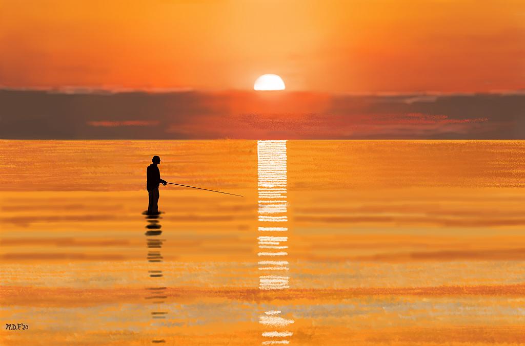 Pescatore all'alba - Michele De Flaviis - Digital Art