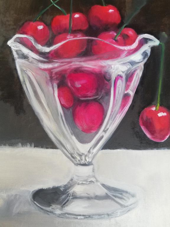 Le ciliegie nel bicchiere - Andrea Corradi - Olio - 200 €