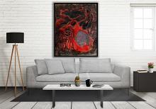 Embrione alieno - Massimo Di Stefano - mista su tavola di legno - 1500€