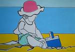 Bambina che gioca sulla spiaggia  - Gabriele Donelli - Acrilico - 2400€