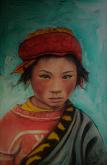 bambino nepalese - anna casu - Olio - 300€