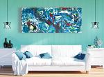 Deep sea, 200x90 cm - Davide De Palma - Action painting - 850 euro