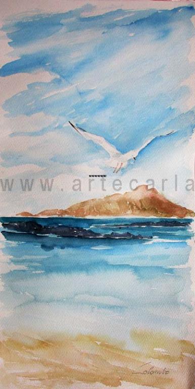 Silent flight SPECIAL OFFER - Carla Colombo - Watercolor - 30 €