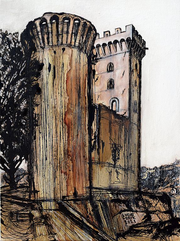 Castelnuovo Magra - Lucio Forte - China, acrilico, acquerello e matite su tela - 145 €