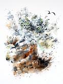 SEAGULLS AND PRICKLY PEARS - Guido Ferrari - Watercolor - 230€