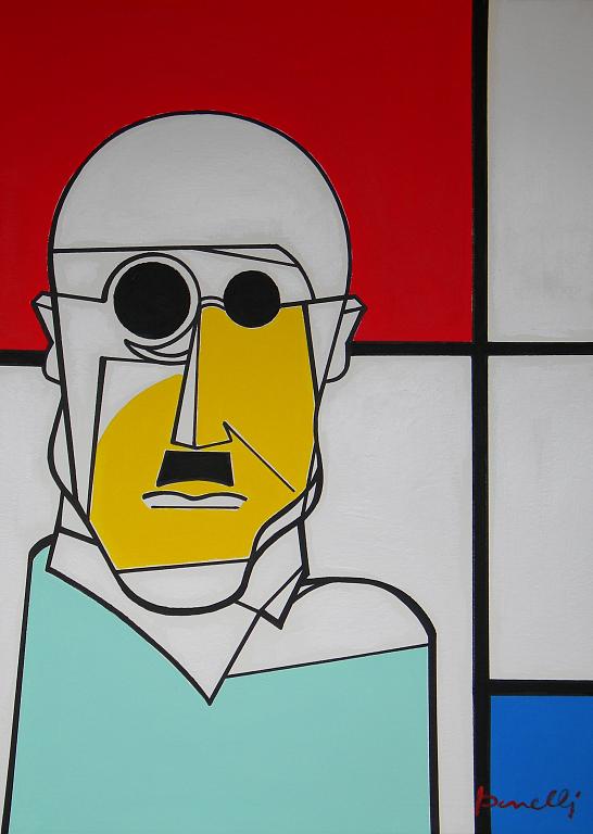 Ritratto di Piet Mondrian  - Gabriele Donelli - Acrilico - 2300 €