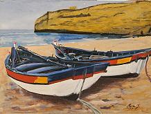 Le due barche  - Giuseppe Iaria - Olio - 150€