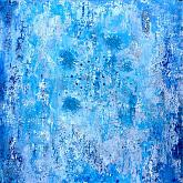  A corner of my sky - SPECIAL PRICE  - Carla Colombo - oil, sand, sequins, embroidery - 150€