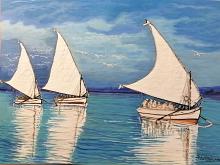 Sailing ships - Pietro Dell'Aversana - Acrylic