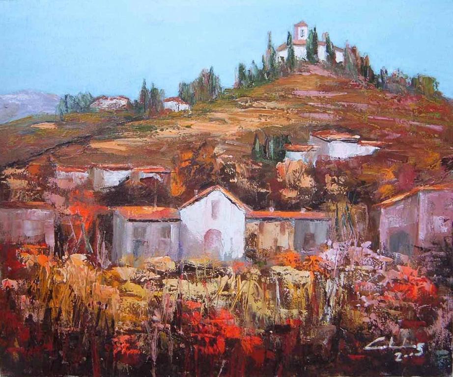  Tra i colori d'autunno, il santuario di Montevecchia  - Carla Colombo - Olio -  €