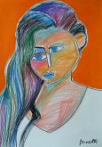 Portrait of girl - Gabriele Donelli - Pastel and acrylic